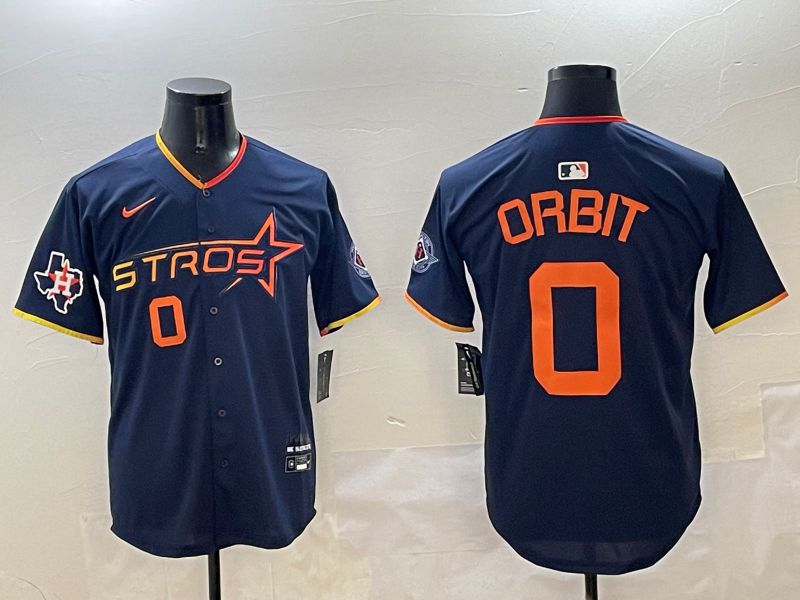 Men Houston Astros #0 Orbit Drak Blue Three generations Joint Name 2025 Nike MLB Jersey style 2->houston astros->MLB Jersey
